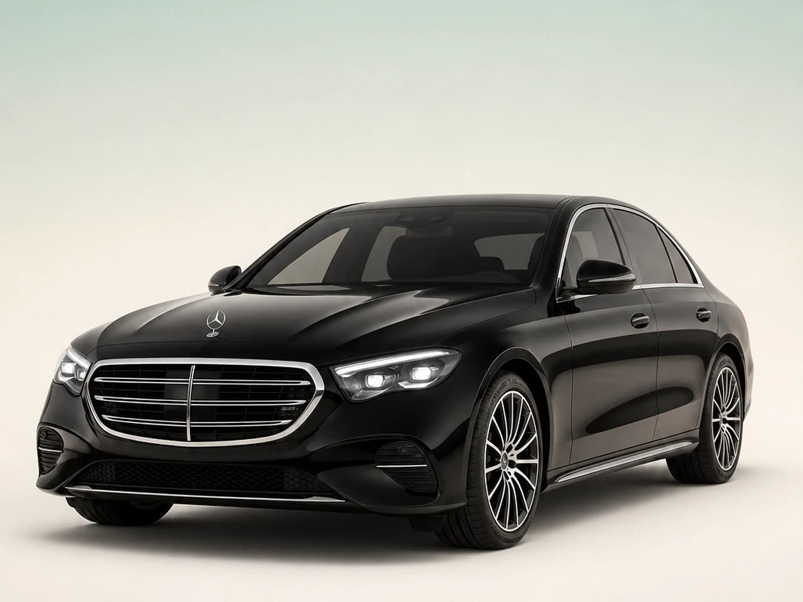 Black Mercedes-Benz E-Class, BMW 5 Series, Audi A6 or similar