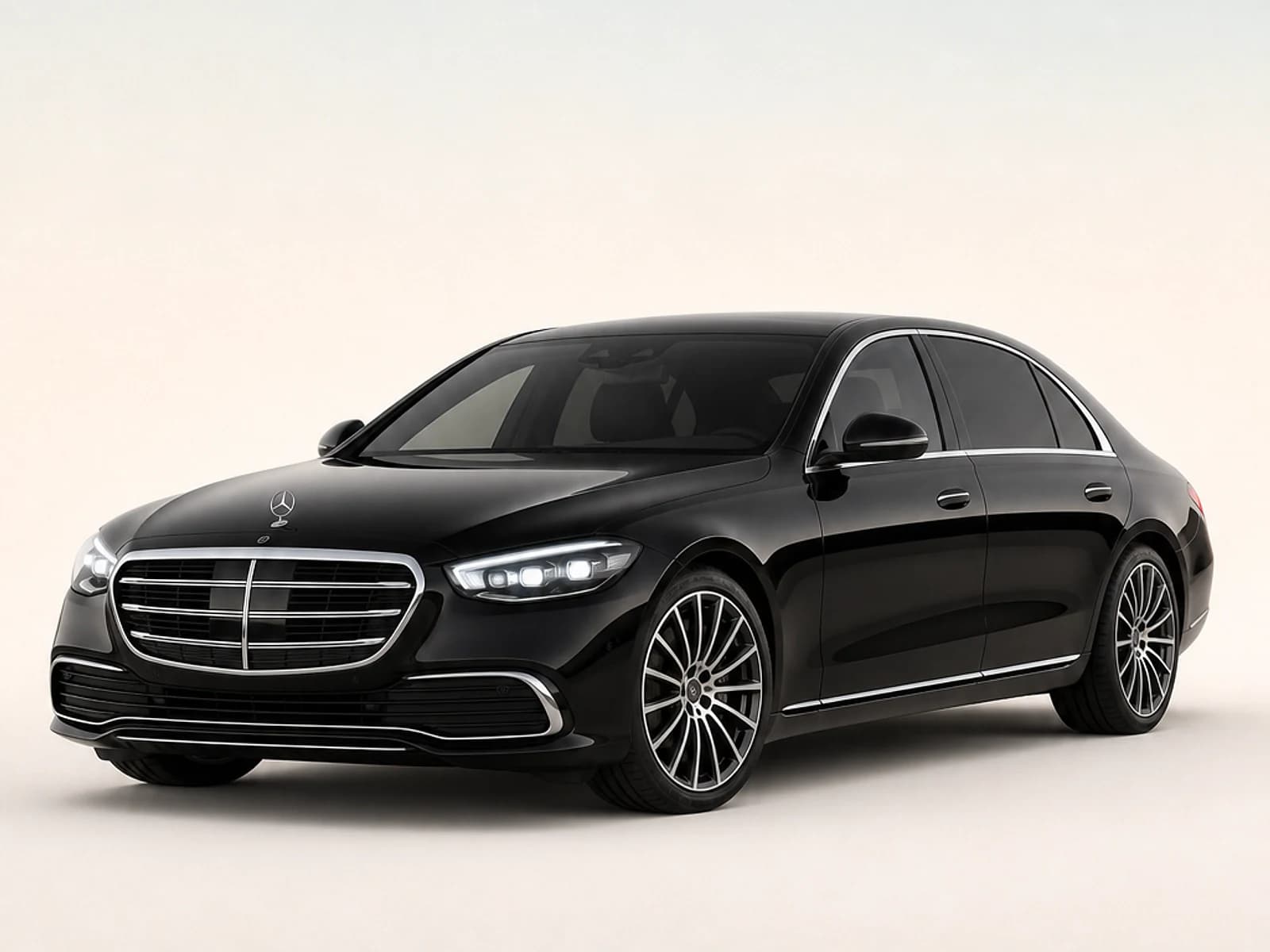 Black Mercedes-Benz S-Class, BMW 7 Series, Audi A8 or similar